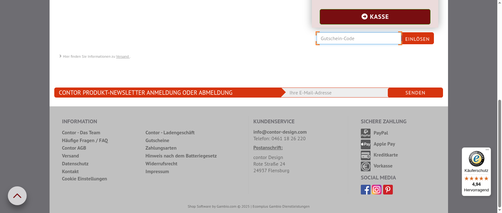 Contor Design Screenshot