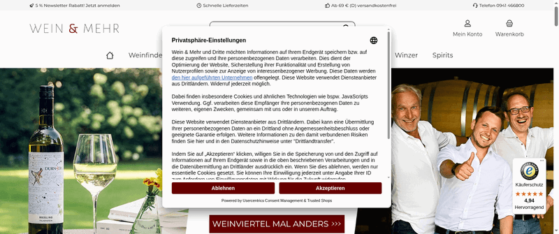 Wein und Mehr Screenshot