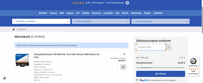 Toneroffice Screenshot