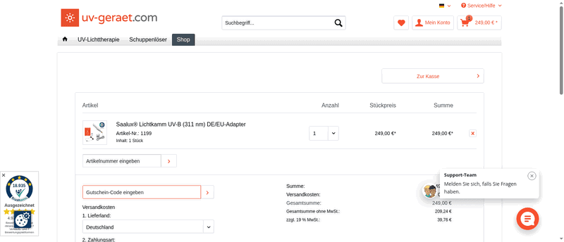 UV-Gerate.com Screenshot