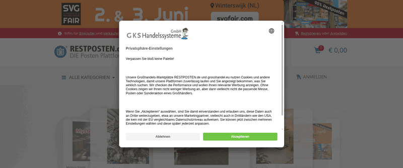 RESTPOSTEN.de Screenshot