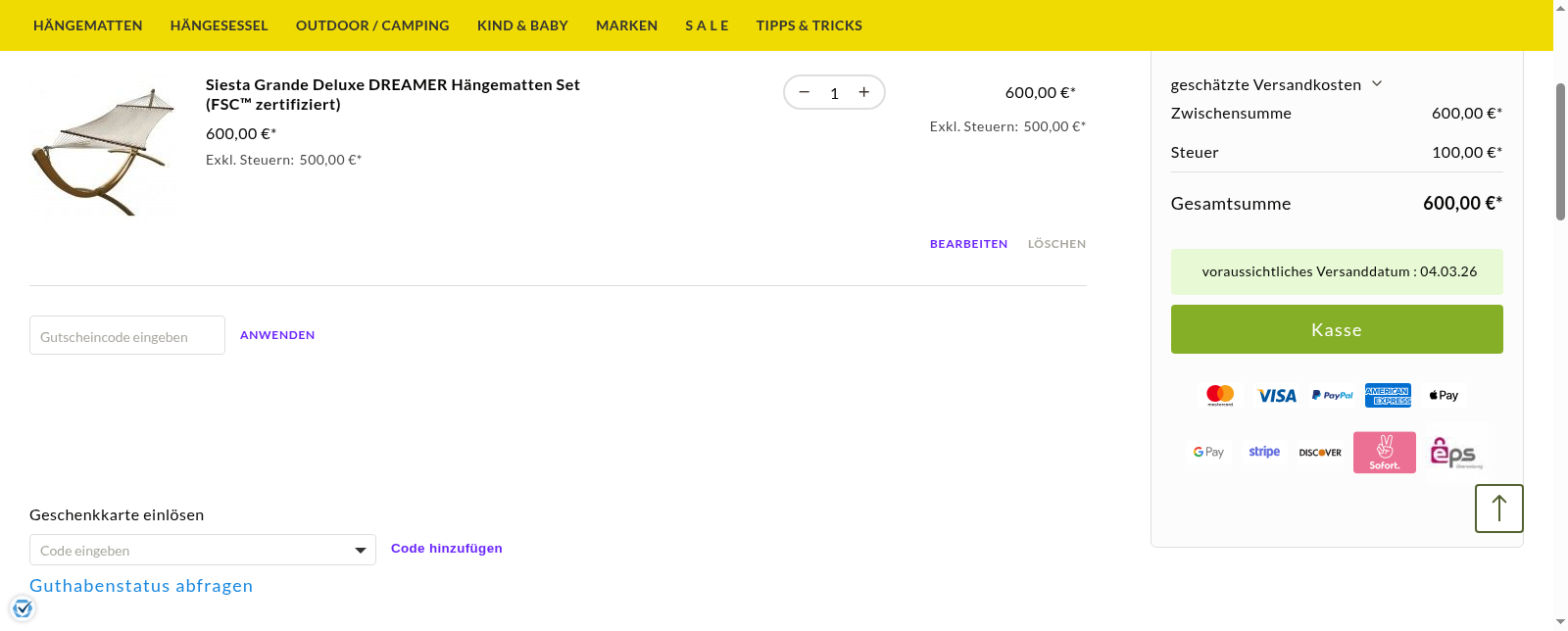 HängemattenShop Screenshot