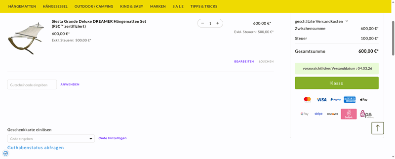 HängemattenShop Screenshot