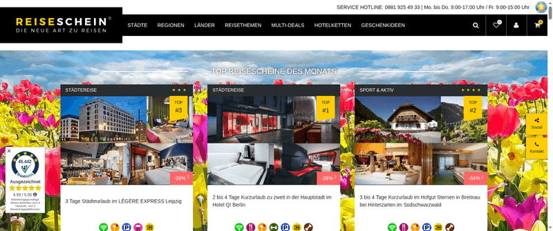 Reiseschein.de Screenshot
