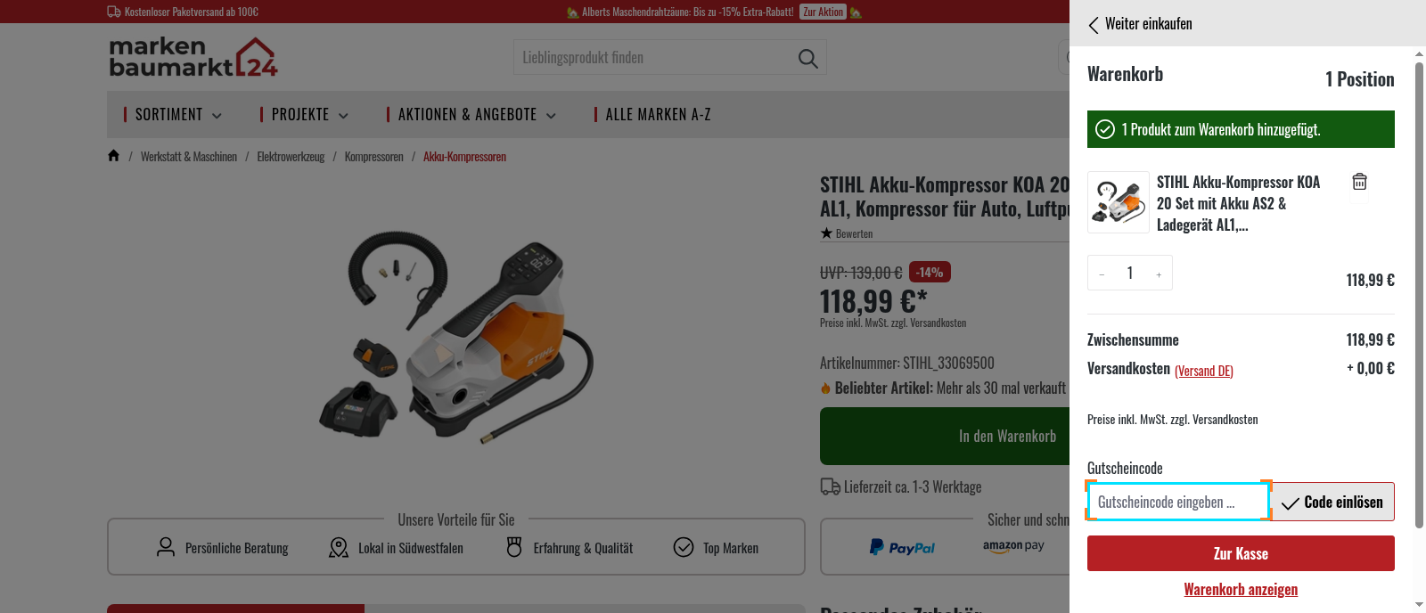 Markenbaumarkt24 Screenshot