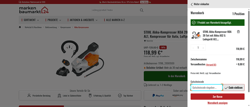 Markenbaumarkt24 Screenshot