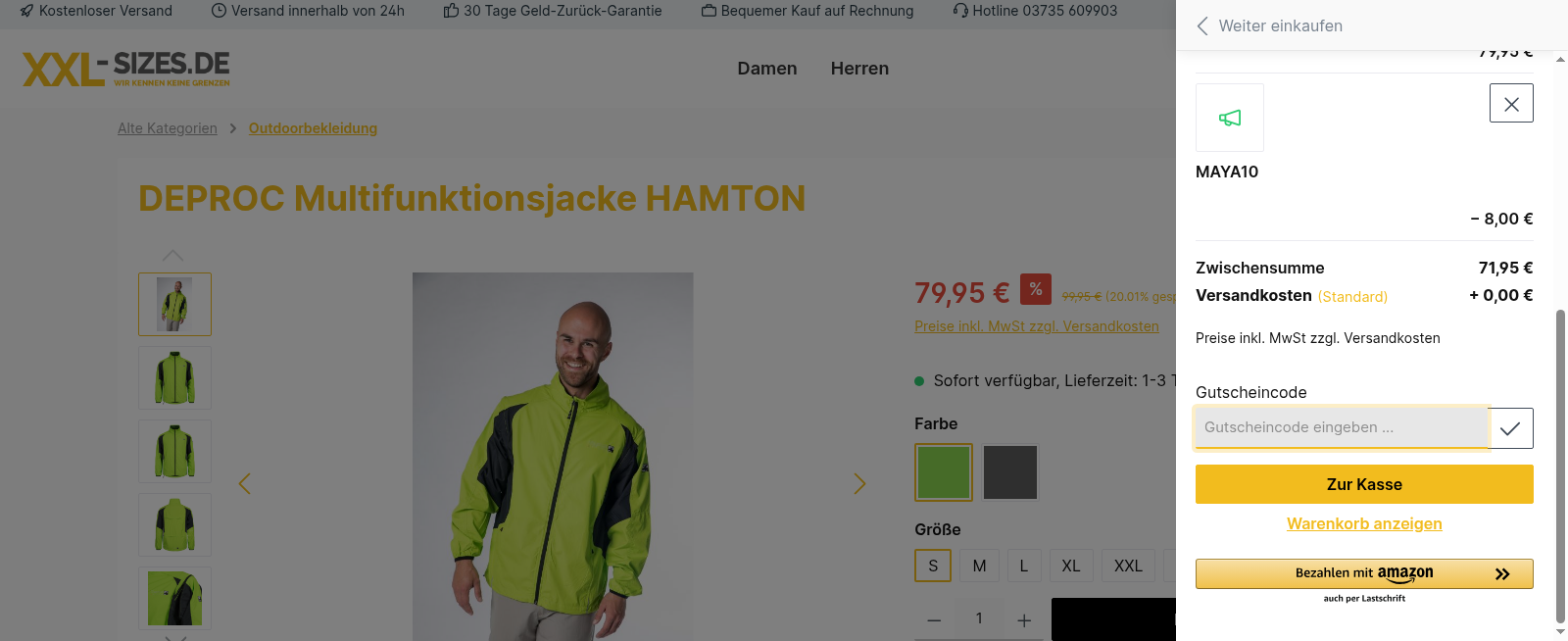 XXL-Sizes Screenshot