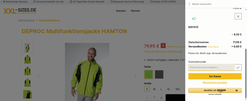 XXL-Sizes Screenshot
