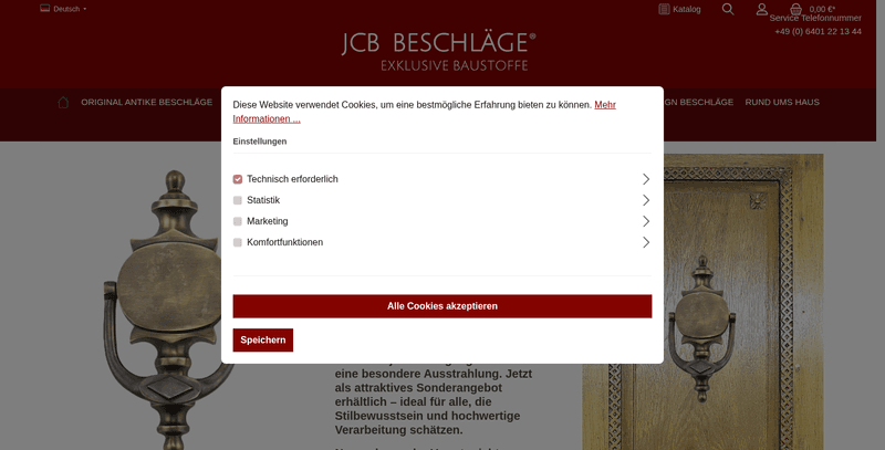 JCB Beschläge Screenshot