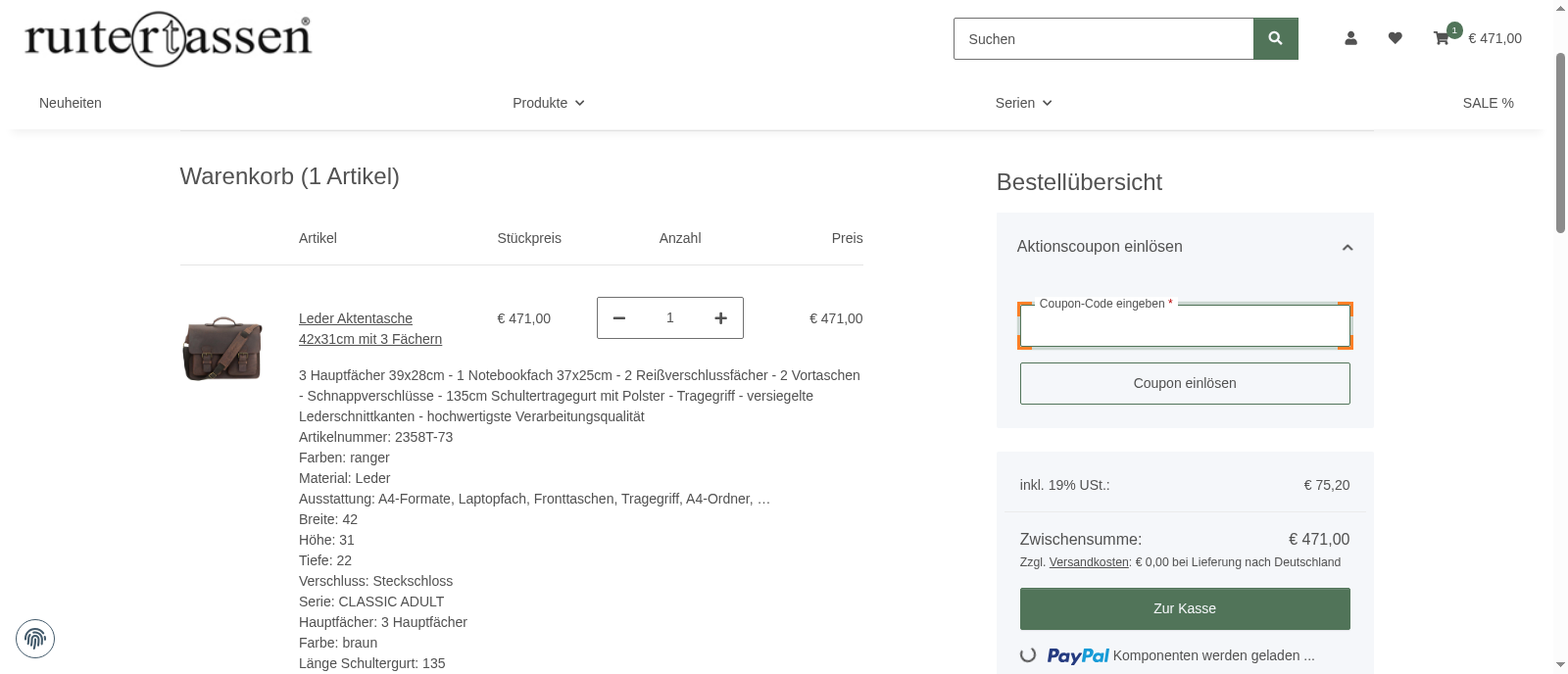 Ruitertassen Screenshot