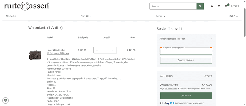 Ruitertassen Screenshot