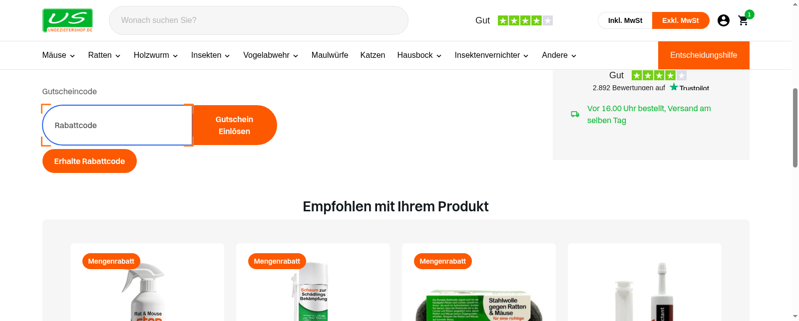 Ungeziefershop Screenshot