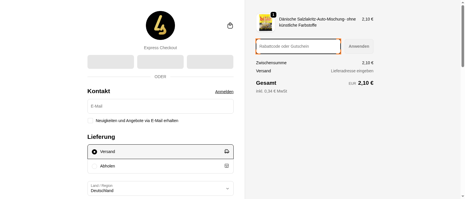 Lakritz-Spezialitäten Screenshot