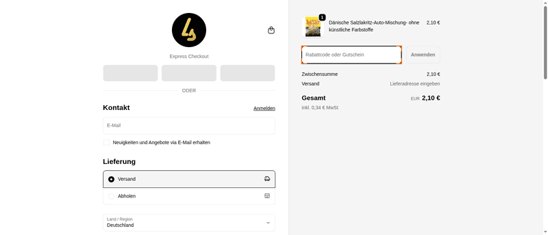 Lakritz-Spezialitäten Screenshot