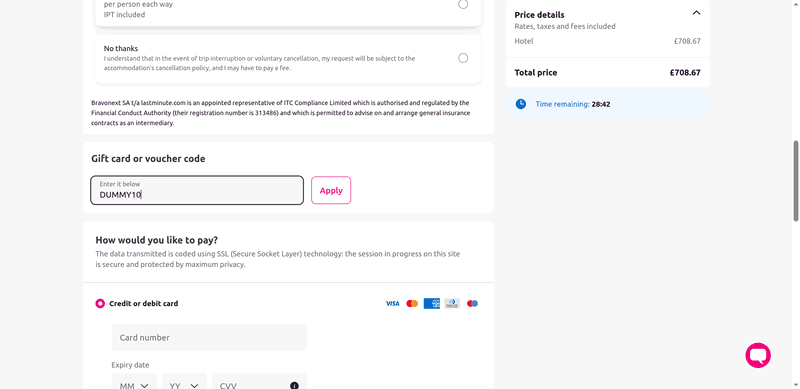 lastminute.com Screenshot